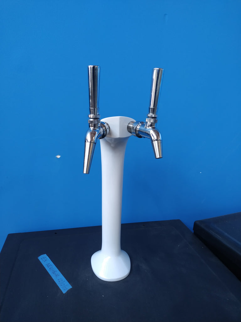 2 Head Cobra Tower (no taps) - White - 2nd Hand - Quite Scratched