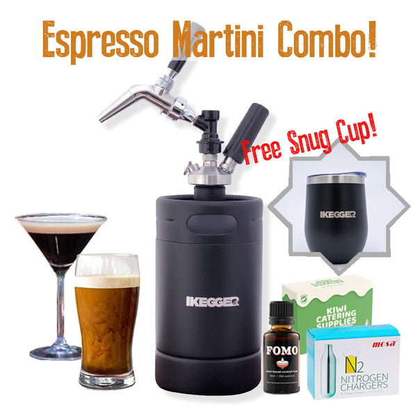 Pro Espresso Martini / Nitro Coffee Keg Combo - Inc Gas + FOMO + Free Keep Cup!