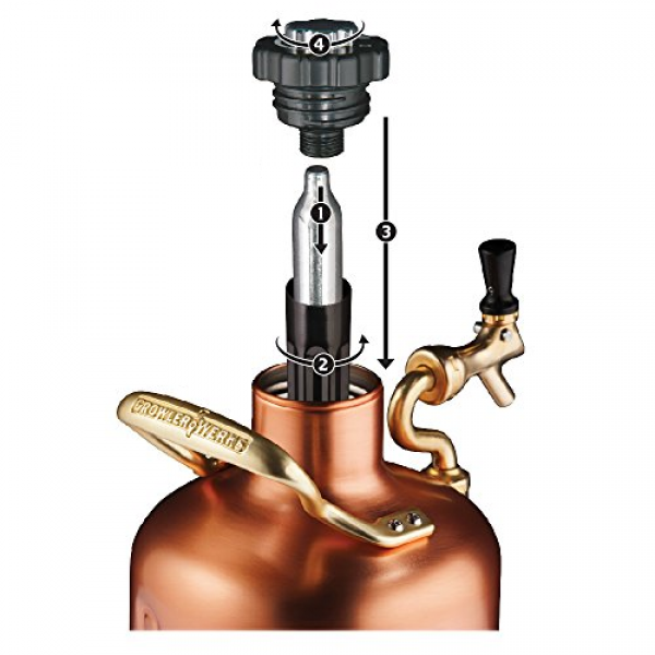 16g UNTHREADED CO2 Chargers / Cartridges / Canisters - Soda Chargers - GrowlerWerks uKeg 128oz 4L