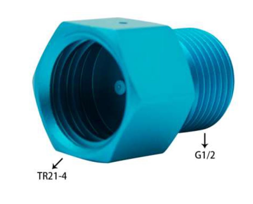 T21*4 to CGA320 refill adapter - Converts UK sodastream cylinder to CGA320 Male