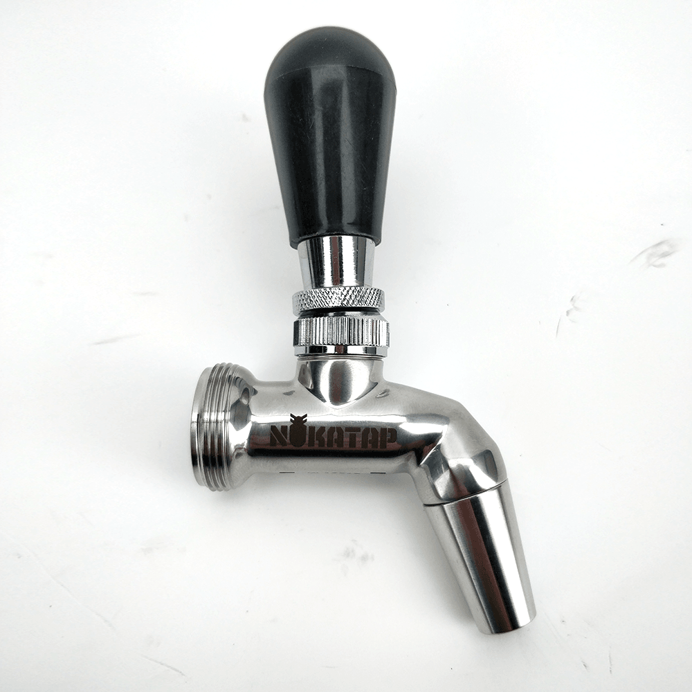 Short Bar Tap Handle - Rounded Black - Threaded