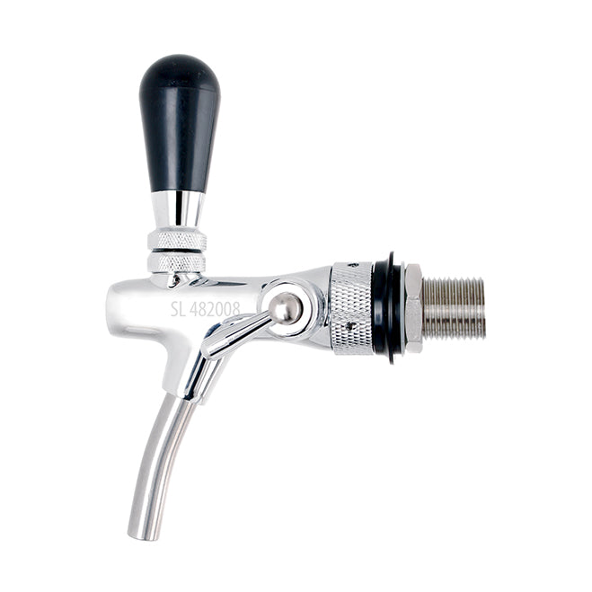 Short Bar Tap Handle - Rounded Black - Threaded