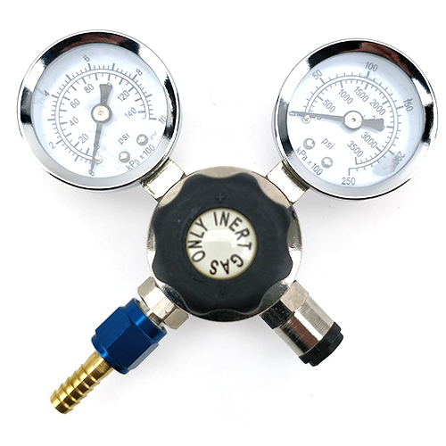 Mini Nitrogen Regulator - M10 thread for 10mm Inert Disposable Cylinders (N2 Nitrogen, Ar Argon, CO2)